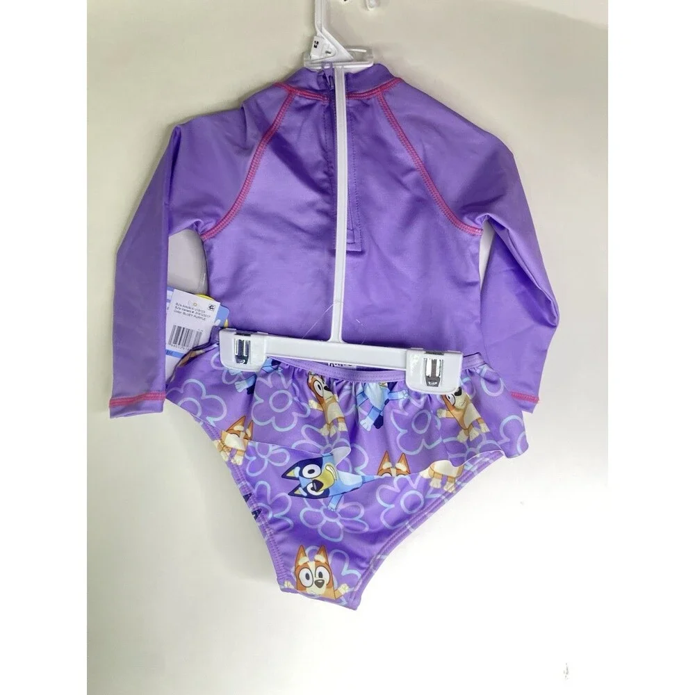 Bluey Bingo 2 Piece Rash guard Top Bottoms Swim Set Swimwear Girls 18 Months